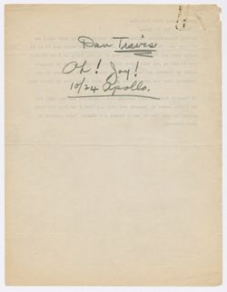 Dranes to George Bradley [sic] requesting advance, September 6, 1926