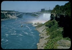 The Niagara between  the Canadian and USA Falls.
