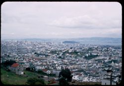 San Francisco from observation point on Portola Drive on side of Twin Peaks Cushman