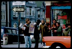 Haight Street hippies Ron Thelin in center - rear