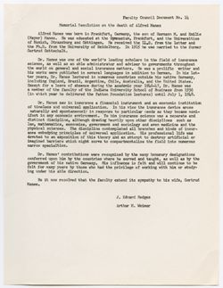 14: Memorial Resolution for Alfred Manes, ca. 04 June 1963
