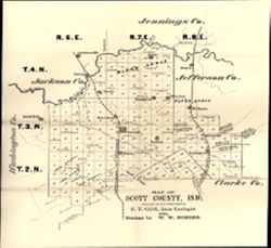 Map of Scott County, Ind.
