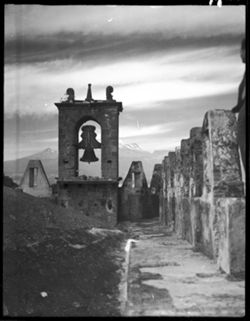 Another view of church tower at Cholula, Huejotzingo convent.