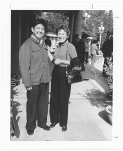 Phyllis Klotman with unidentified man