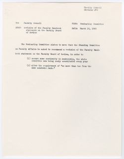 72: Revision of the Faculty Handbook Statement on the Faculty Board of Review, 18 March 1969
