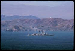 Missile Cruiser USS 12 entering San Francisco Bay