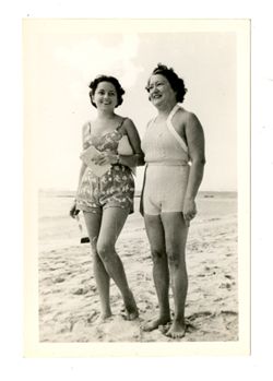 Peggy and Jane Howard on beach