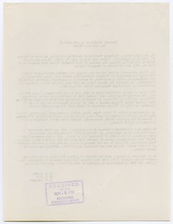 Memorial Resolution for John L. Wilson, ca. 03 November 1959