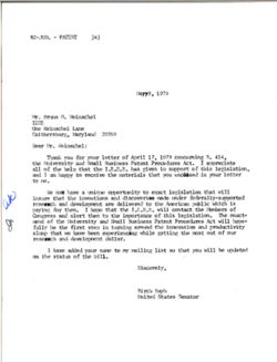 Letter from Birch Bayh to Bruno O. Weinschel of the Institute of Electrical and Electronics Engineers, May 8, 1979