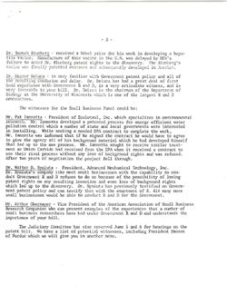 Memo from Joe to Senator re Hearings on Patent Bill, March 27, 1979