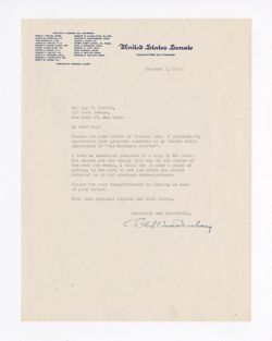 5 October 1943: To: Roy W. Howard. From: United States Senate.