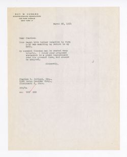 26 March 1951: To: Charles E. Scripps. From: Roy W. Howard.