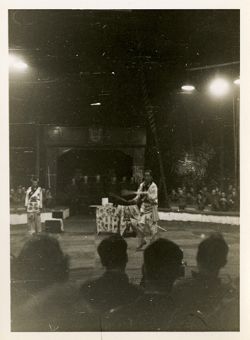 Juggler performing at circus in Gotha, Germany
