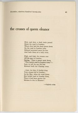 "The Crosses of Queen Eleanor," Virginia Crim