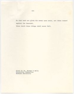 "Remarks for Funeral Services, Dr. Melvin S. Lewis," Day Funeral Home, August 5, 1969