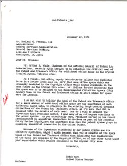 Letter from Birch Bayh to Rowland G. Freeman, III of the General Services Administration, December 19, 1979