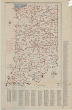 Cleartype color print map of Indiana