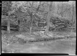 Philander Phillips place, on north fork of Muscatatuck river, six miles east of Vernon, Ind. Stairway for cattle across river