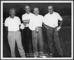 Hoagy Carmichael with three unidentified men on a golf course at the 19th Annual Bill Waite Memorial Tournament.