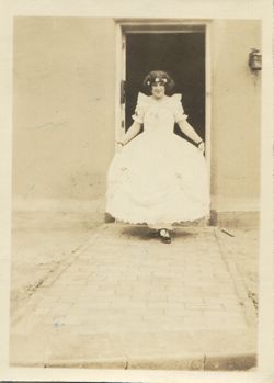 Unidentified Girl in White Costume Dress