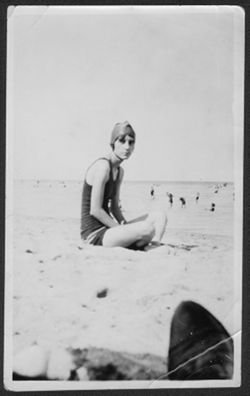 Martha Carmichael at the beach in Miami, Florida.