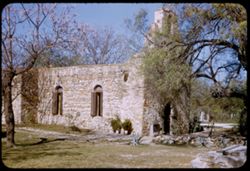 Old church is still in use. Espada Mission south of San Antonio, Tex