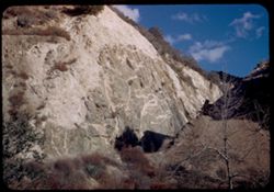 Striated rock in a deep cut of the Angeles Crest Highway