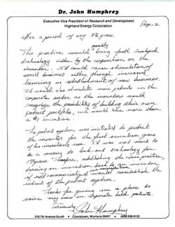 Letter from John Humphrey of Highland Energy Corporation to Birch Bayh, December 14, 1979