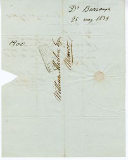 Burroughs, M. [Dr.], Vera Cruz to William Maclure, Mexico., 1839 May 25