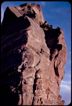 West face of a large rock Red Rocks Park west of Denver Colorado