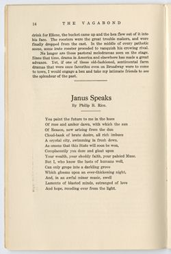 "Janus Speaks," Philip B. Rice
