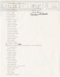 "Performing Names List," 1985 June 23