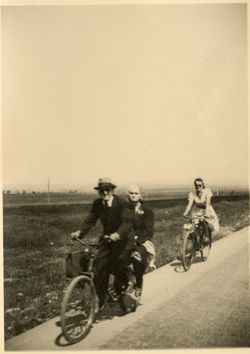 Man and women riding bicycles near Gotha, Germany