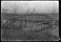 Long iron bridge across White River at Gosport