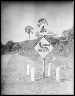 Curve in road sign