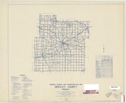 General highway and transportation map of Whitley County, Indiana
