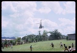 Helicopter departing LITM compound