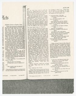 Photocopy of Acts 1:12 through 2:28 page from unidentified bible, undated
