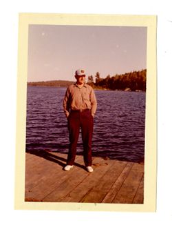Man stands on dock