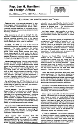 5. May, 1995:Extending the Non-Proliferation Treaty