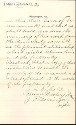 Phi Delta Theta Fraternity to Rebecca Dennis Wylie, 11 June 1895