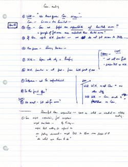 "Com. Meeting" [Nov 6, 2003?] [Hamilton’s handwritten notes]