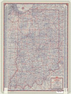 Standard Oil Company (Indiana) 1937 road map Indiana