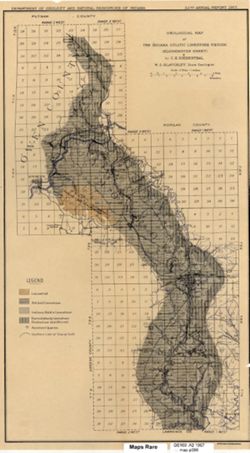 Geological map of the Indiana O‚àö‚àÇlitic limestone region (Bloomington sheet)