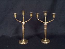 Pair of silver-plated candelabras.