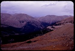 View northward from top of Loveland Pass - elev. 11,992 ft. Colorado.