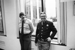 Police officers at IU South Bend, 1980