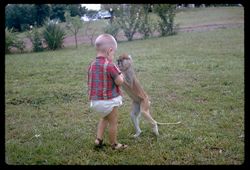 Warren & monkey standing