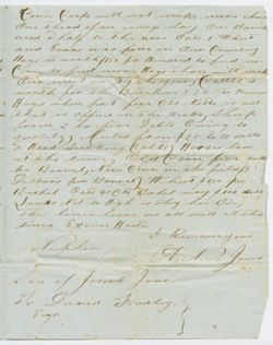 To David Finley from nephew A.N. Jones of Kentucky about death of Finley’s sister Nancy F. Jones, 12 Oct 1854