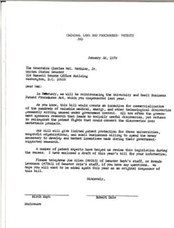 Letter from Birch Bayh and Robert Dole to Charles Mathias, Jr., January 30, 1979